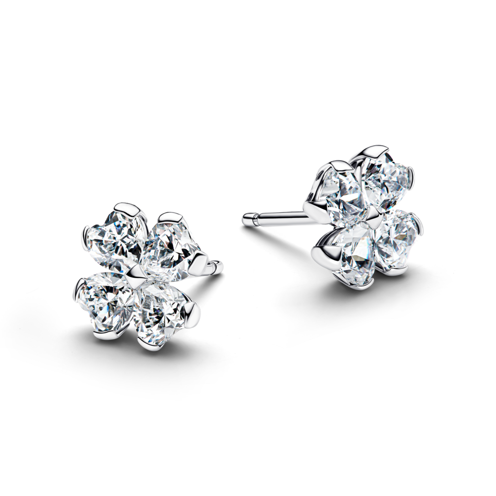Bông Tai Nụ Bạc Liti Silver Cỏ Bốn Lá Biểu Tượng Tình Yêu Và May Mắn